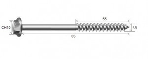 Parafuso Telha 5/16 x 65 CH10 RS7,8 Galvanizado Fogo - 10 peas